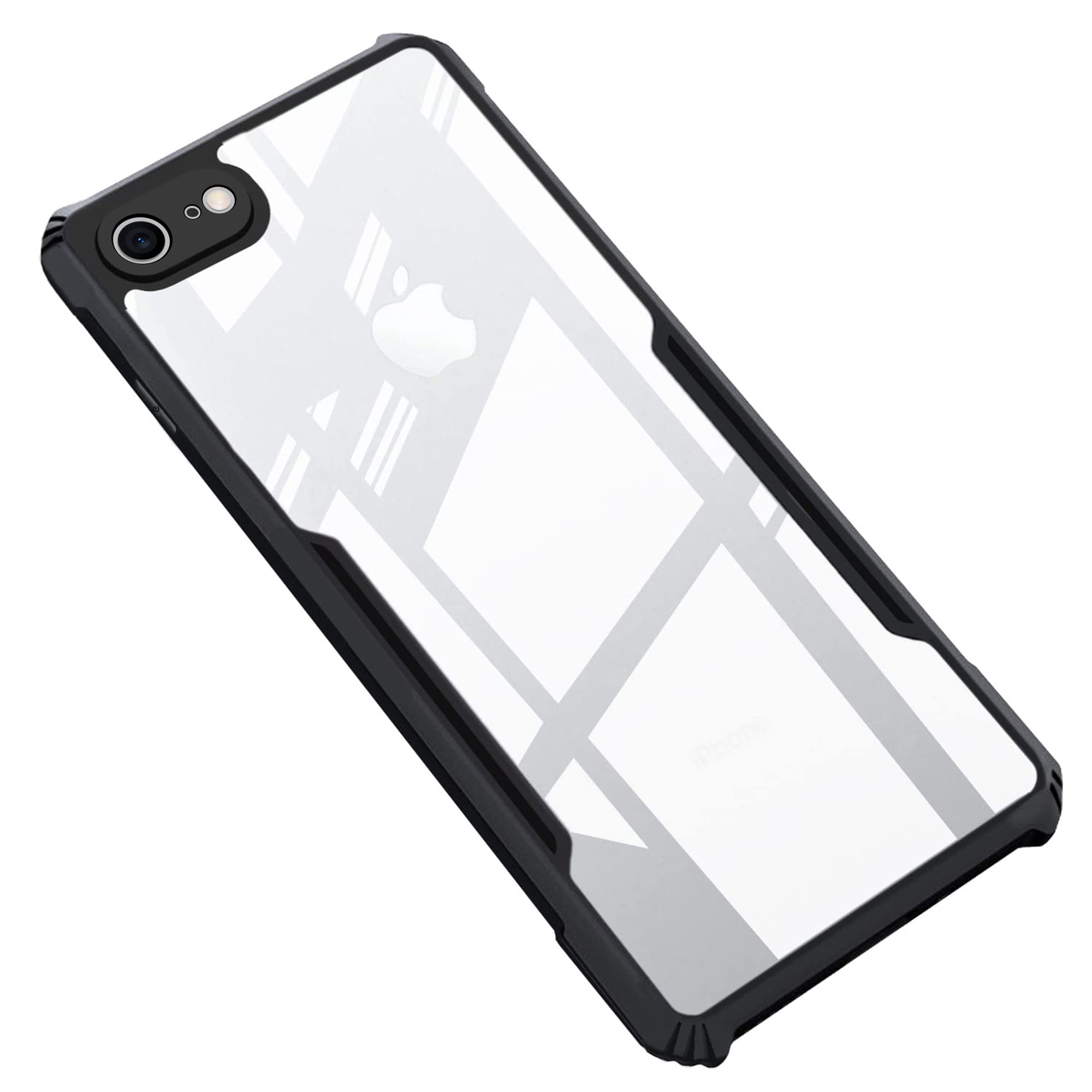 CEDO iPhone 7/8 / SE 2 (4G) Back Case Cover | Camera Protection Shockproof Bumper-Edge | Acrylic Crystal Clear 360 Degree Protection TPU+PC | Transparent Eagle Back Case Cover (Black) (B08T235BQK) Amazon Price History, Amazon Price Tracker