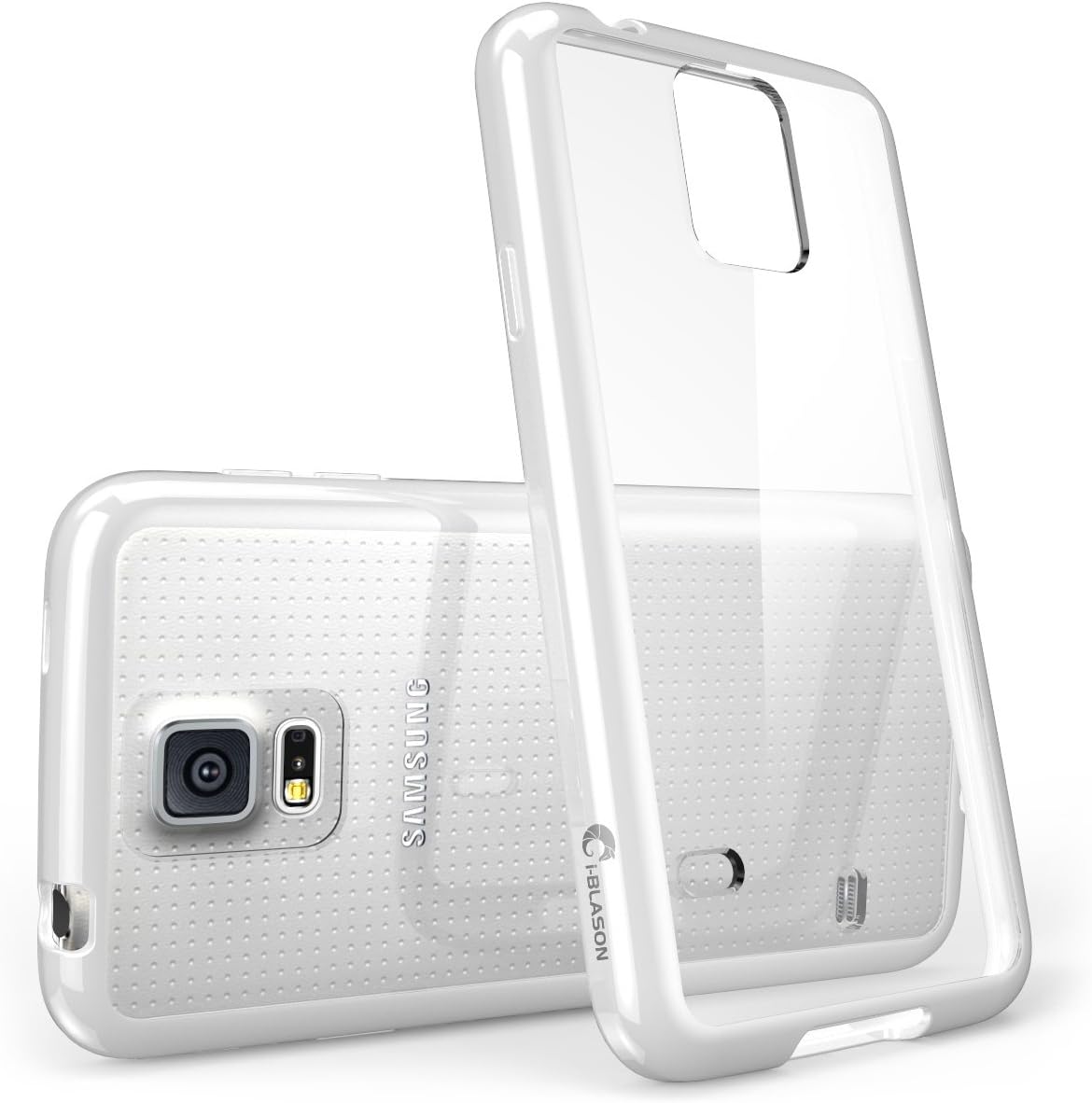 Galaxy S5 Case, i-Blason Scratch Resistant Hybrid Clear Case / Cover with TPU Bumper for Samsung Galaxy S5 (Clear/White)