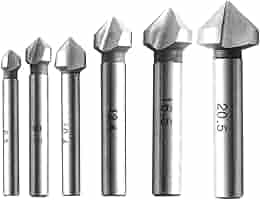 Set 6 Frese Svasatrici Coniche HSS - 6,3mm A 20,5mm Per Lavorazione Legno E Metallo