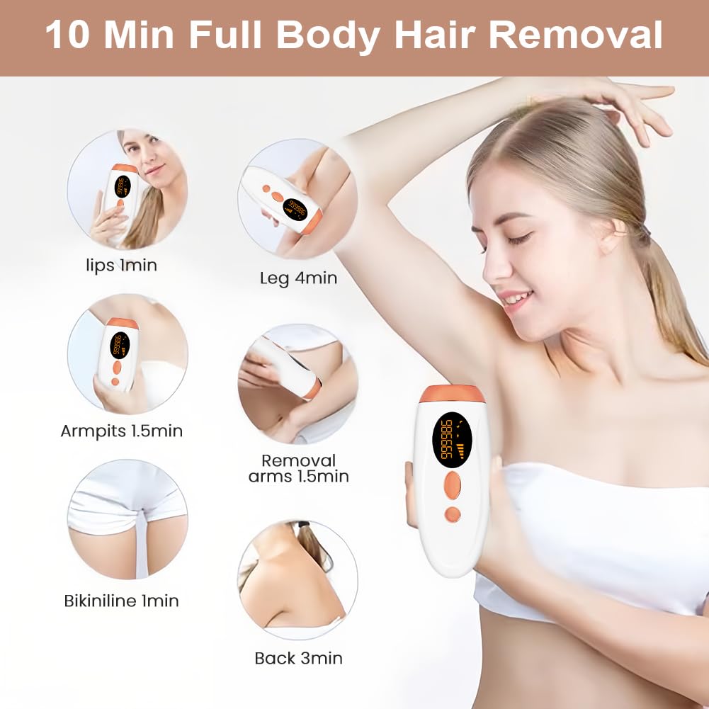 IPL Geräte Haarentfernung Laser, 999990 Lichtimpulse Laser Haarentfernung mit 5 Energiestufen, 570-1100NM Wellenlänge, für Damen/Herren, Gesich, Bikini, Körper, Beine, Achseln