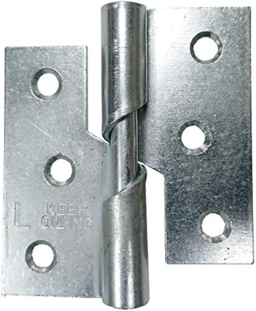 Bulk Hardware BH06207 Rising Butt Hinge Left Hand BZP 100mm (4 Inch) (Pack of 2), Silver Tone