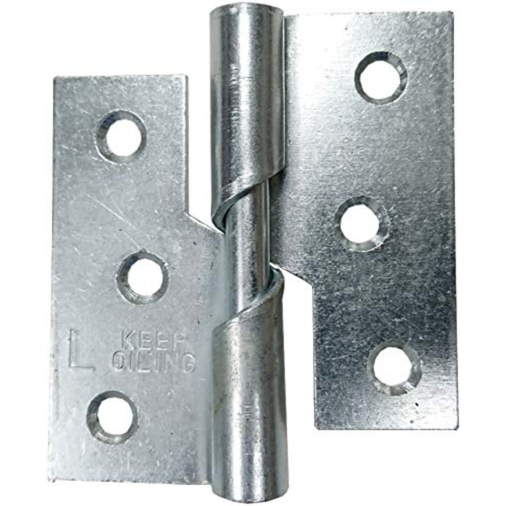 Merriway BH06207 (2 Pcs) Rising Butt Hinge Left Hand BZP 100mm (4 Inch) - Pack of 2 Pieces
