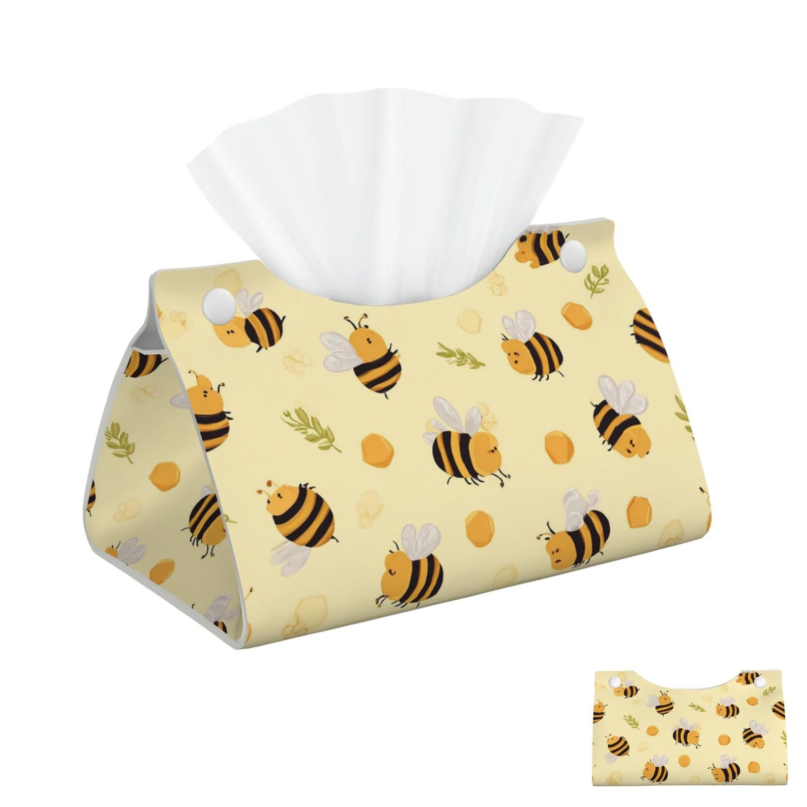 Cute Bees Honey Tissue Box Cover Square Cube Boxes