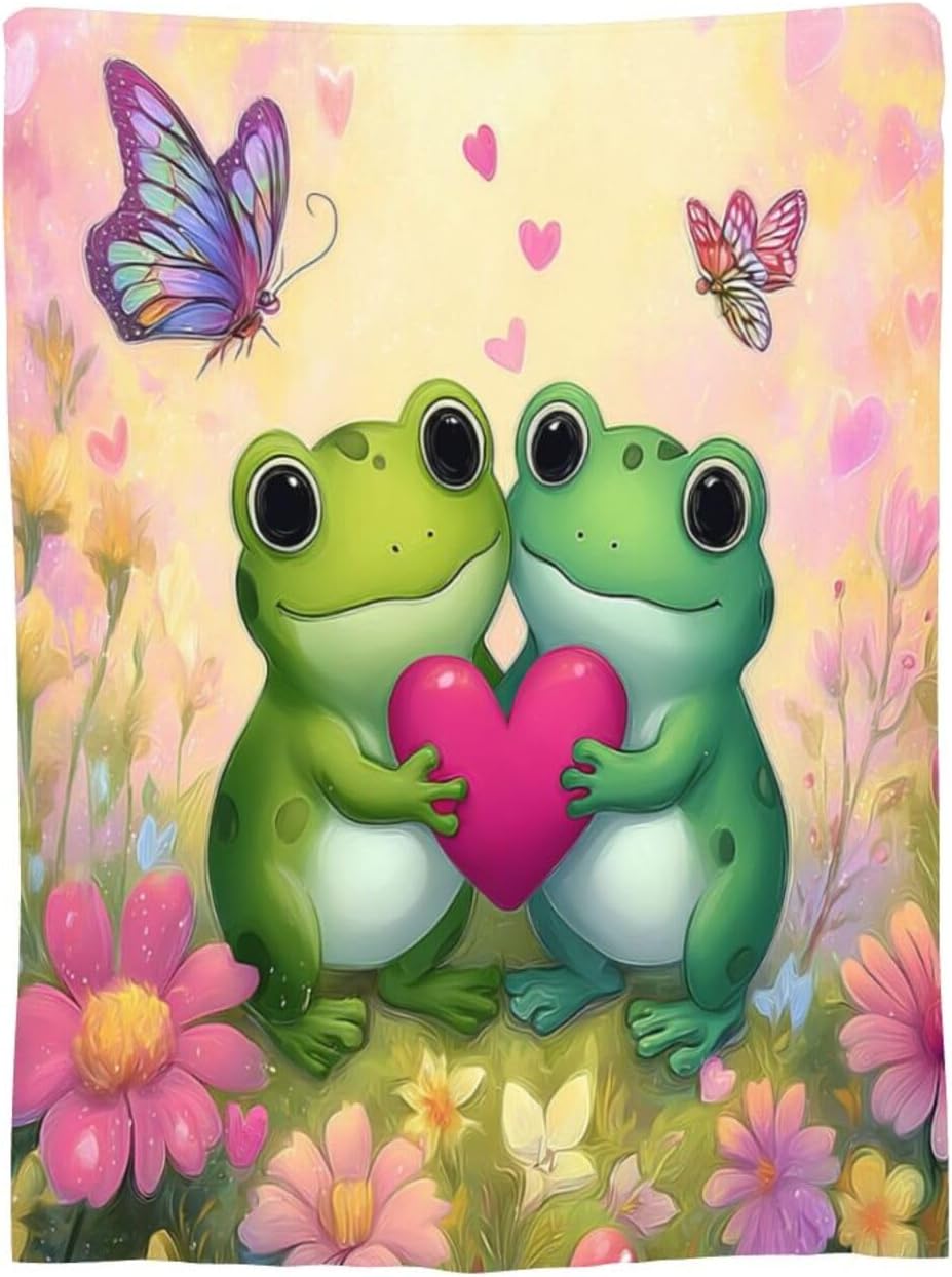 Frog Blanket Cute Frog Throw Blanket Soft Cozy Fleece Fuzzy Stuff Plush Flannel Gifts for Girls Women Boys Kids Adults 40''x50'' - Image 9