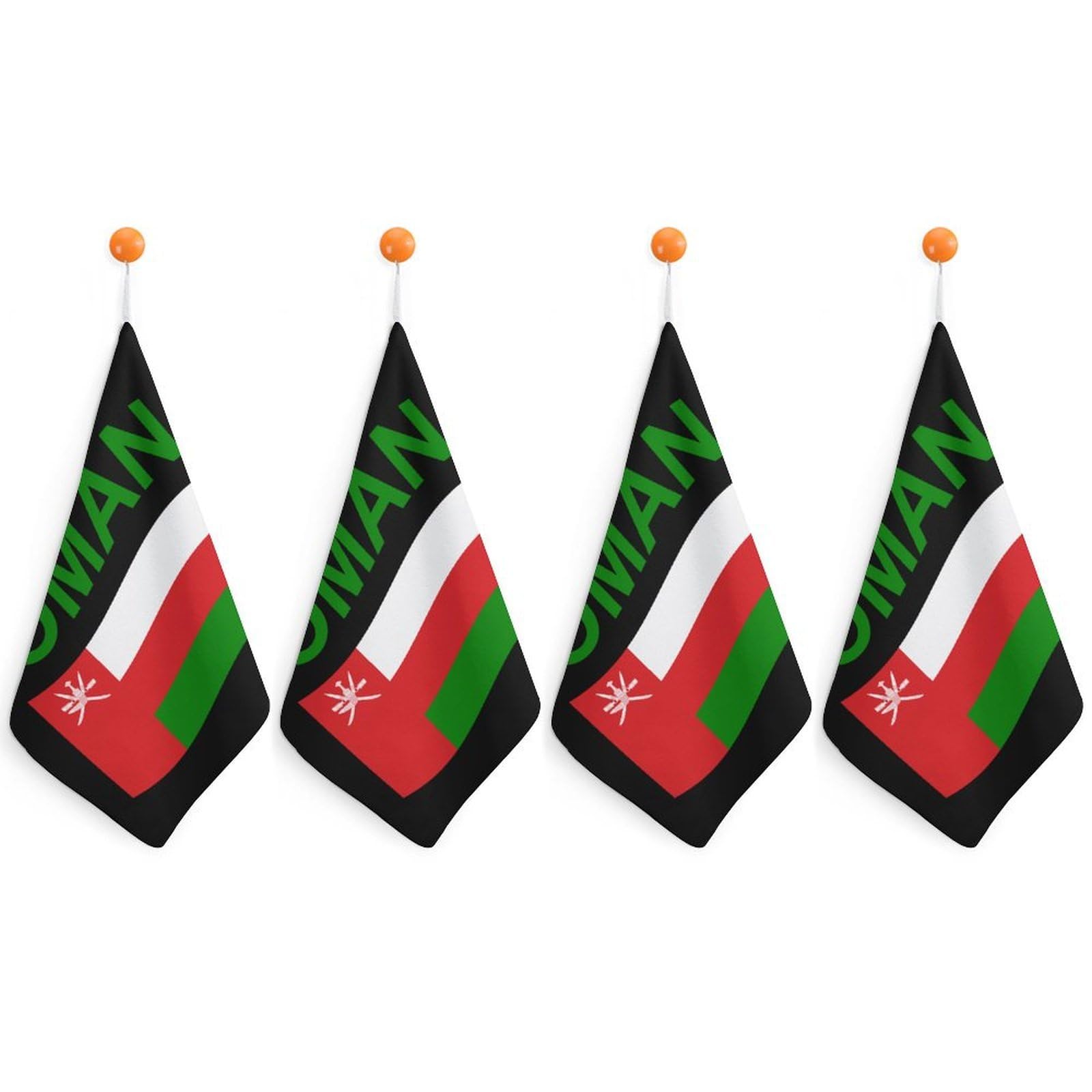 TXFBTRFSA Flag of Oman Hand Towels with Hanging Loop Kitchen Towel Handkerchiefs Cleaning Cloths