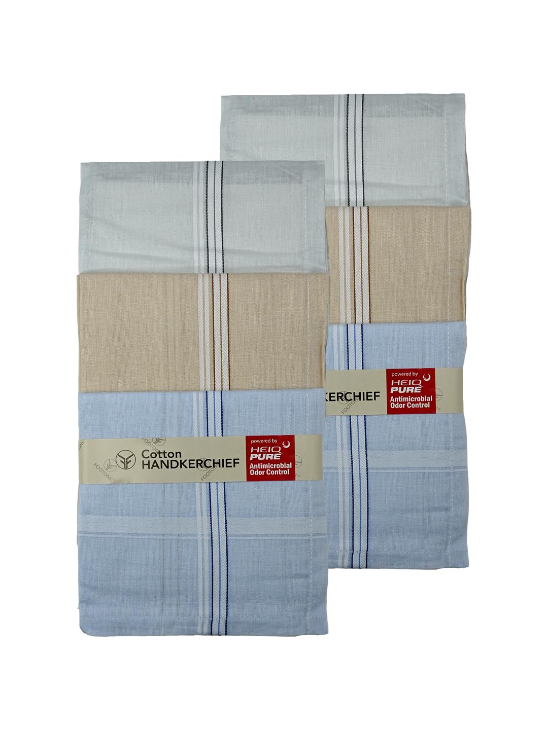 Premium Cotton Men’s Handkerchief | Ultra Soft & Durable | Gentle and Skin-Friendly | Fold/Hem Stitch with Border Design | Pack of 6-image-37