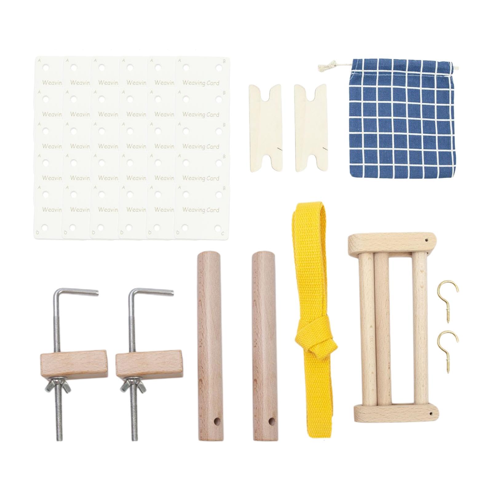 Warping Pegs Combinado con Abrazadera Tejida de Madera Clavijas para Soporte de Sujeción Grande Adecuado para Actividades Tejido Tra, a, Individual