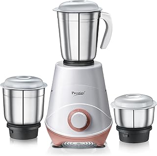 Prestige 500W Nexus Mixer Grinder with 3 Stainless Steel jars|1200ml Wet Jar,800ml dry jar, 400ml chutney jar|3 Super-efficient Blades|3 motor setting|Sturdy Handles |2 Yrs Warranty|White & Rose Gold - 55% OFF Deal at ₹1,799 on Amazon | Valzo