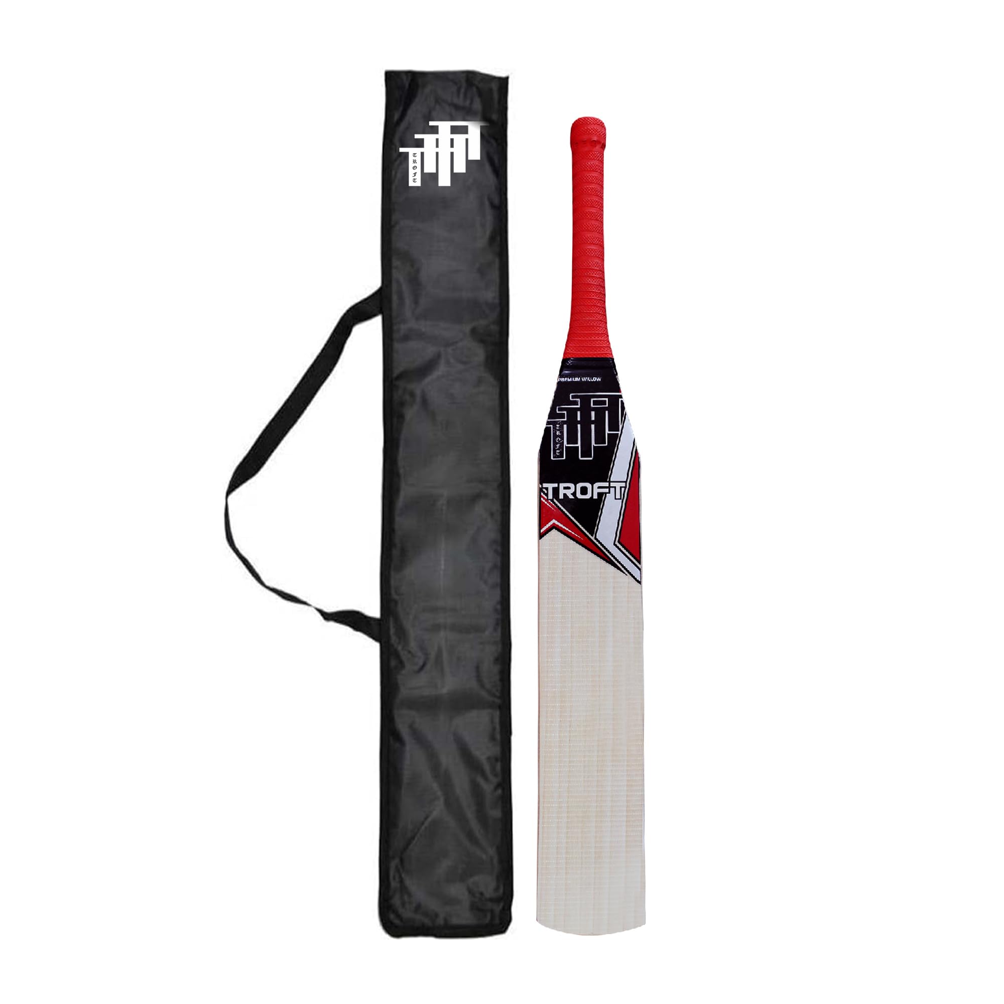 Troft™ V-Shaped Mongoose Kashmir Willow Bat with Classy Bat Cover | New Shape Leather Bat (Size | Harrow (32.75 in)-image-11