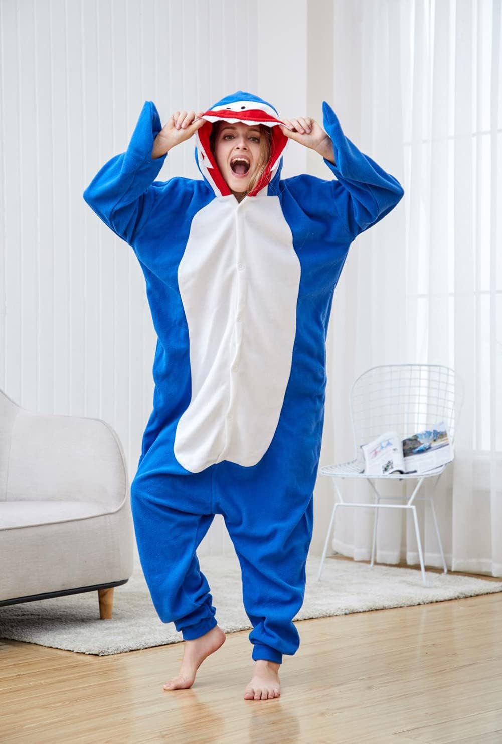 Unisex Adult Animal Onesie One-Piece Pajamas Cosplay Costume Halloween for Women and Men - Image 2
