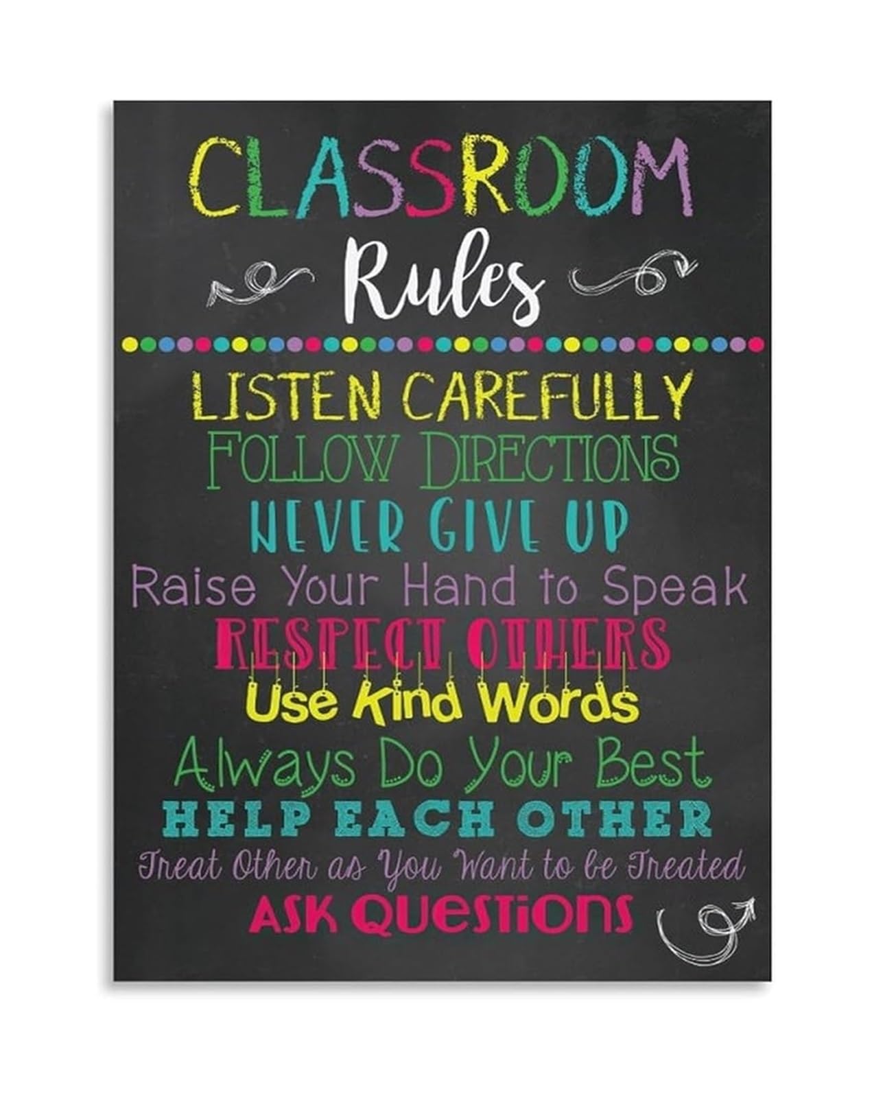 EKFBQBGW Back to School Classroom Rules Poster Behavior Chart for Teachers Preschool Kindergarten Daycare Expectations Visual Schedule Framed,16x24inch(40x60cm)