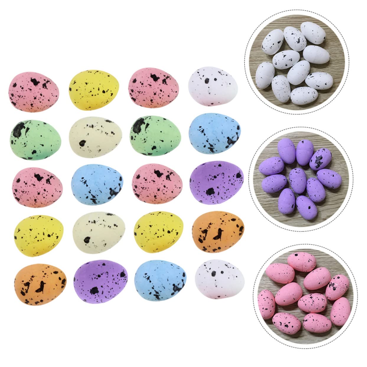 3 Set di Decorazioni Pasquali Allingrosso Set Leggero Finto Uova di Pasqua Imitazione Colorate 200 Pezzi * 3