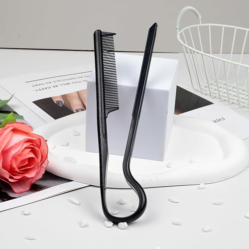 Miniatura 7 de Peine alisador de pelo en forma de V  Herramienta portátil de peluquería de paja de trigo para peinar y alisar, herramienta de peluquería DIY
