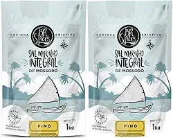 Kit com 2 Pouchs de Sal Marinho Integral de Mossoró de 1Kg cada - Br Spices