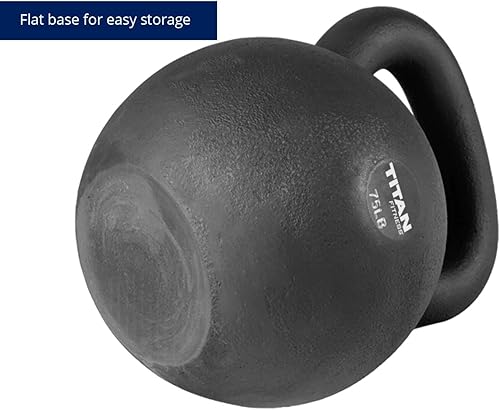 Miniatura 3 de Titan Fitness Pesa rusa de hierro fundido de 75 libras, fundición de una sola pieza, marcas LB, entrenamiento de cuerpo completo