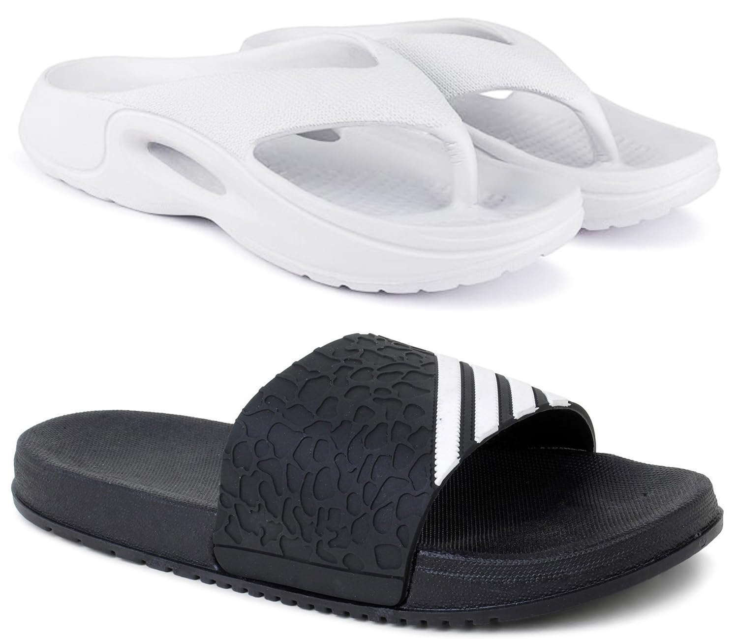 pampy angel Combo Pack of 2 Slipper/Flip Flops/Slides/Clogs/Sandals for Men (V-600 Vs Military & Shimla)-picture-37