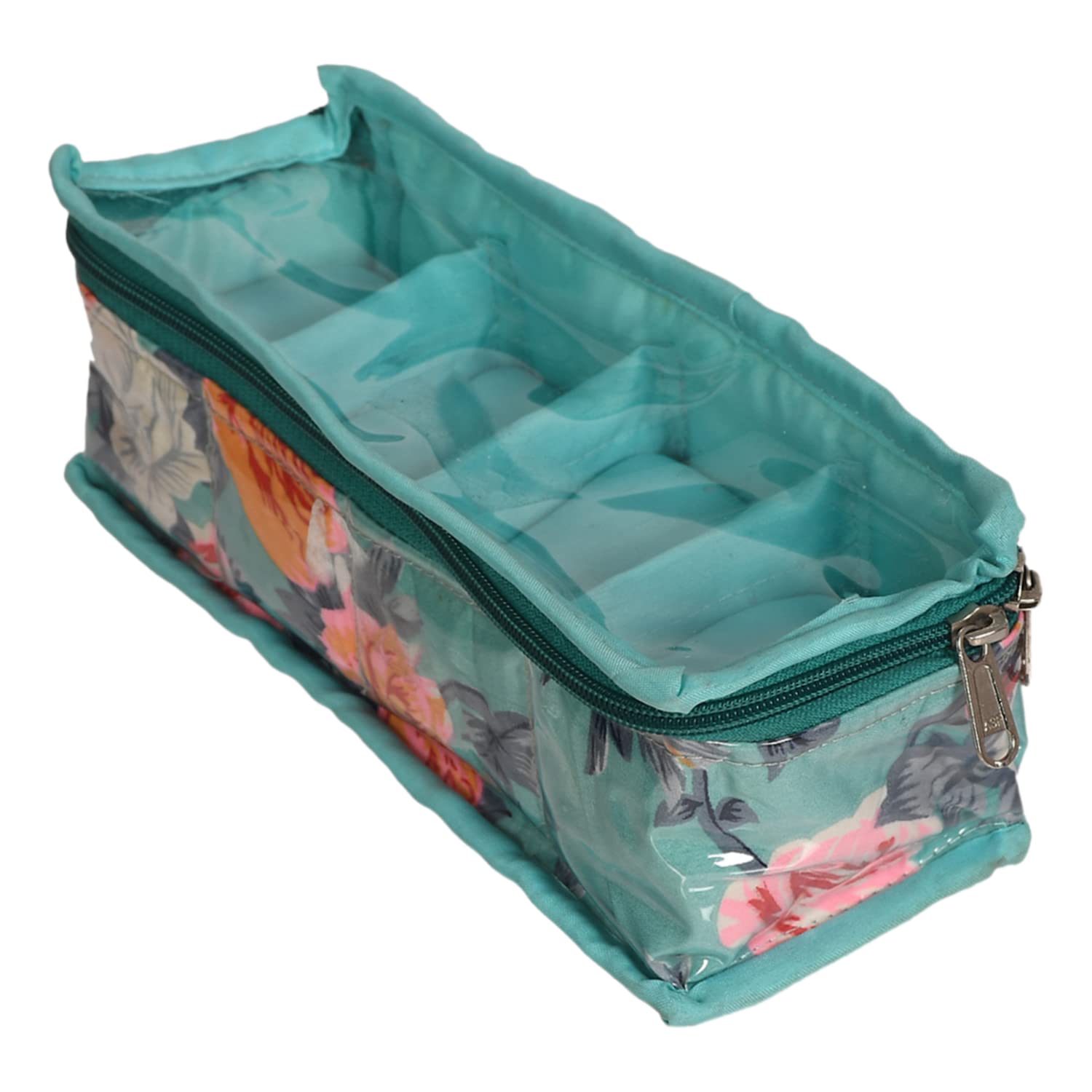 Urbane Home Multiuses PVC Laminate Flower Print 4 Case Watch Organizer/Bracelet Organizer for Watches, Bracelet (Turquoise) (B0C7L9W723) Amazon Price History, Amazon Price Tracker