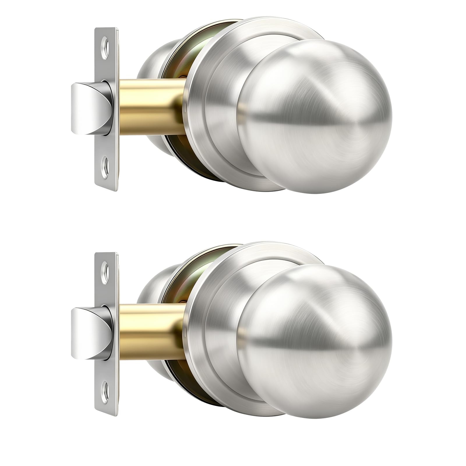 Matte Black Keyed Entry Door Knobs - 2 Pack -17