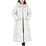 Long Puffer Coat Women Winter Thicken Warm Parka Jacket Maxi Length Long Sleeve Zipper Quilted Jackets with Pockets