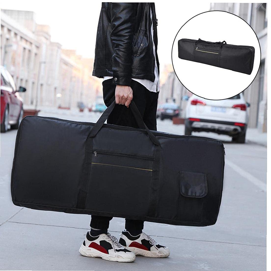 NIDONE Bolsa universal para piano electrónico de 88 teclas, gruesa, impermeable, universal, color negro, Negro , informal