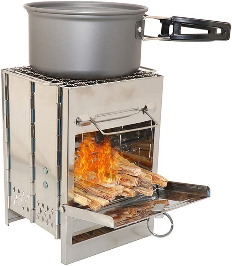 Camping Cookware, Packpacking Stove Survival Wood Stove Wood Burning Portable Stove Foldable