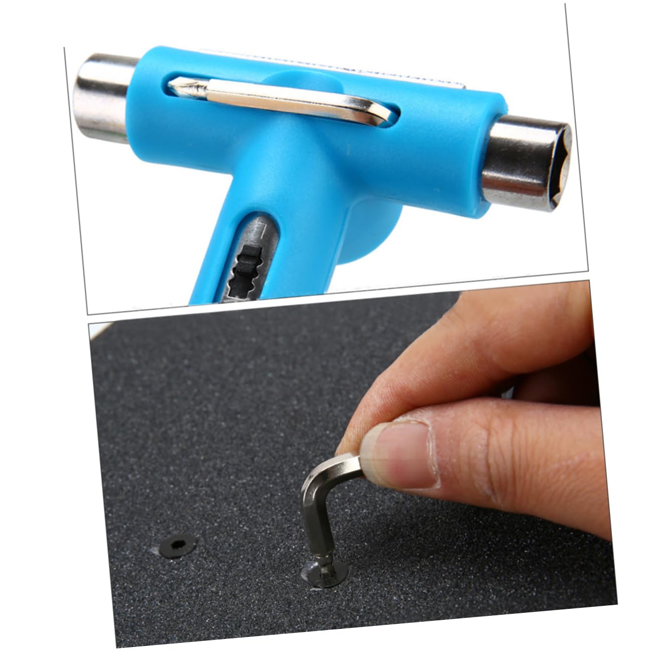 Outil de Réglage pour Skateboard Portable Bleu en Plastique et Métal