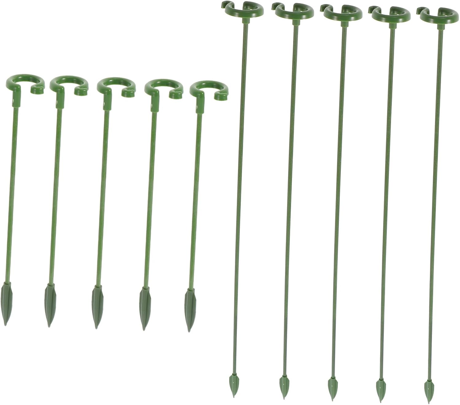 20pcs Fiberglass Potted Plant Support Rings for Small Pots Green