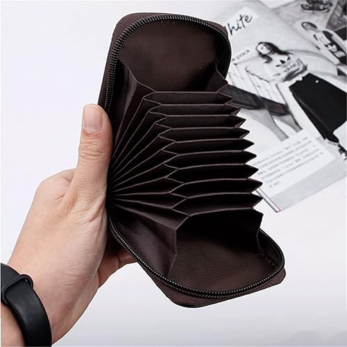 Miniatura 6 de TAUFE Men's Wallets, Vintage Genuine Leather Men's Wallet Credit Card Holder Zipper Money Pouch Card Protect Case Pocket Purse