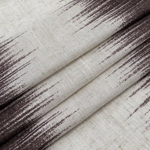 Image of MYSKY HOME 95 Inch Curtains Light Filtering Privacy Curtains & Drapes for Patio Door Living Room, Lines Linen Look Fabric Bohemian Draperies Soft Touch Decorative Curtains, 50 inch x 95 inch, Red, 2 PCs