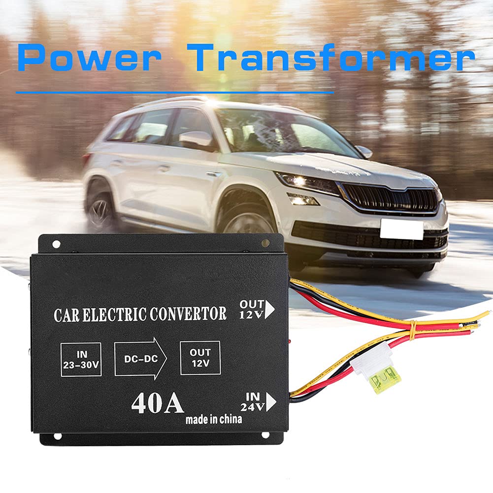 Convertidor de Corriente para Coche y Camión, 24V a 12V, Inversor Eléctrico, Transformador Reductor de Tensión, 40A, 480W