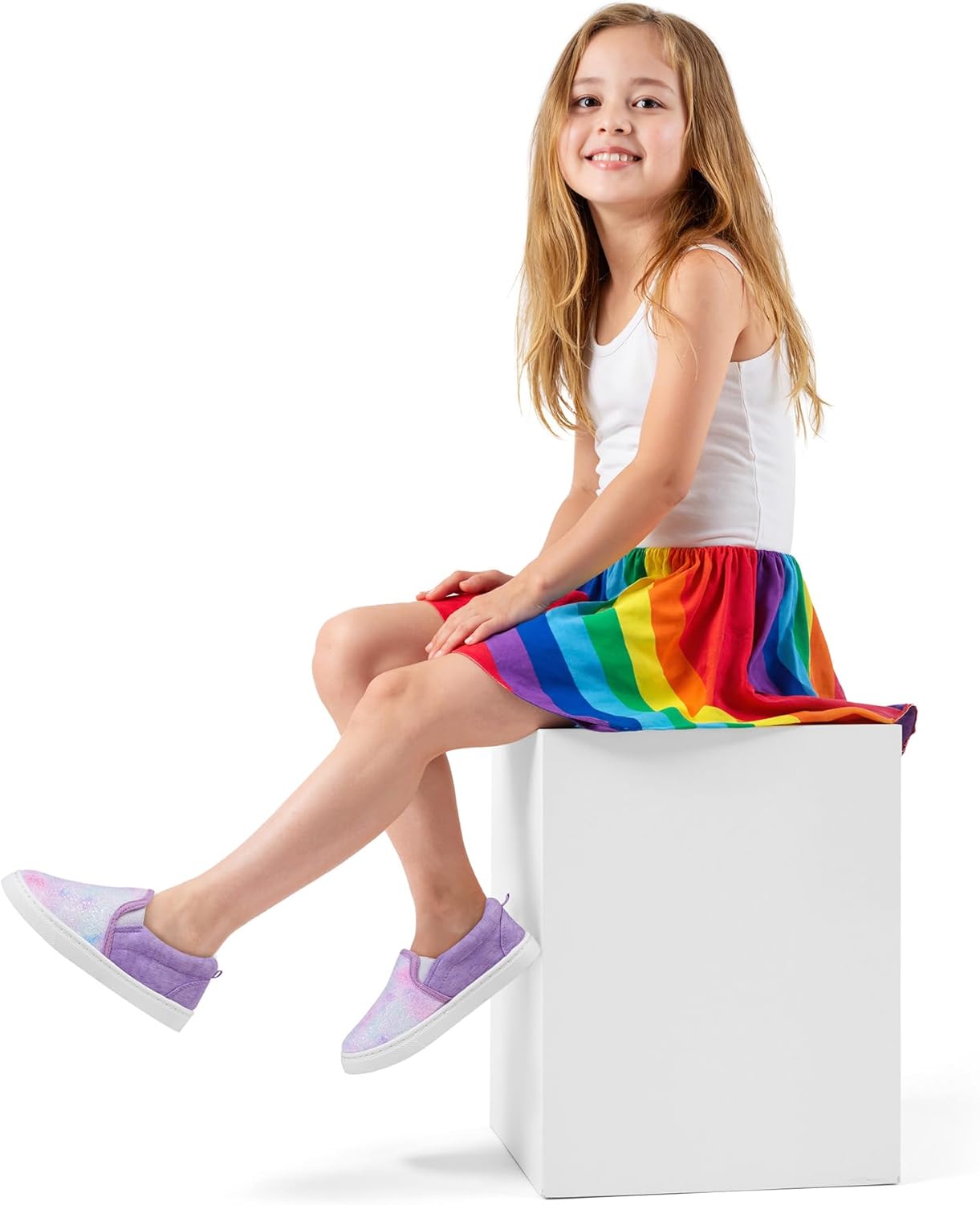 K KomForme Toddler Girls Boys Shoes Little Kids Slip on Canvas Sneakers for Running/Walking - Image 2