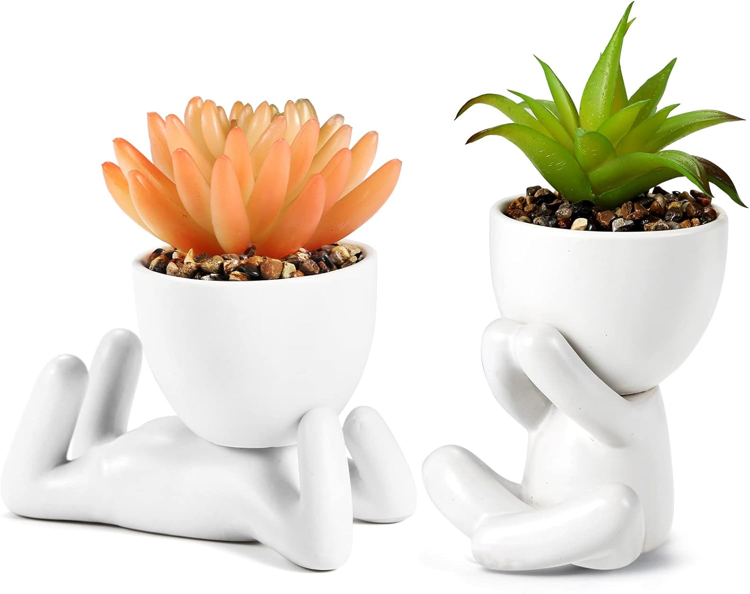 2Pcs Cute Succulents Plants Artificial Plants with Human