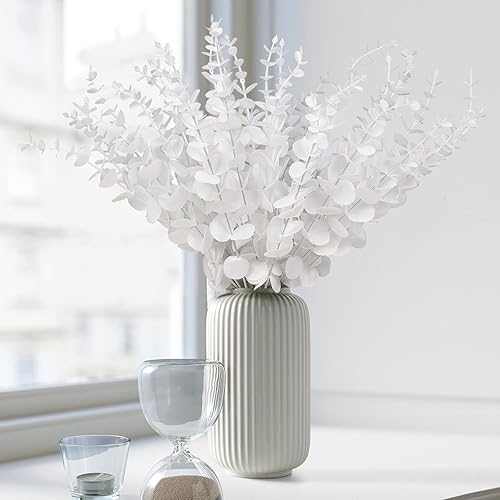 Miniatura 2 de Tallos de eucalipto artificiales, 36 piezas de hojas de eucalipto de 15 pulgadas, ramas de eucalipto falsas, hiedra sintética, tallo de eucalipto