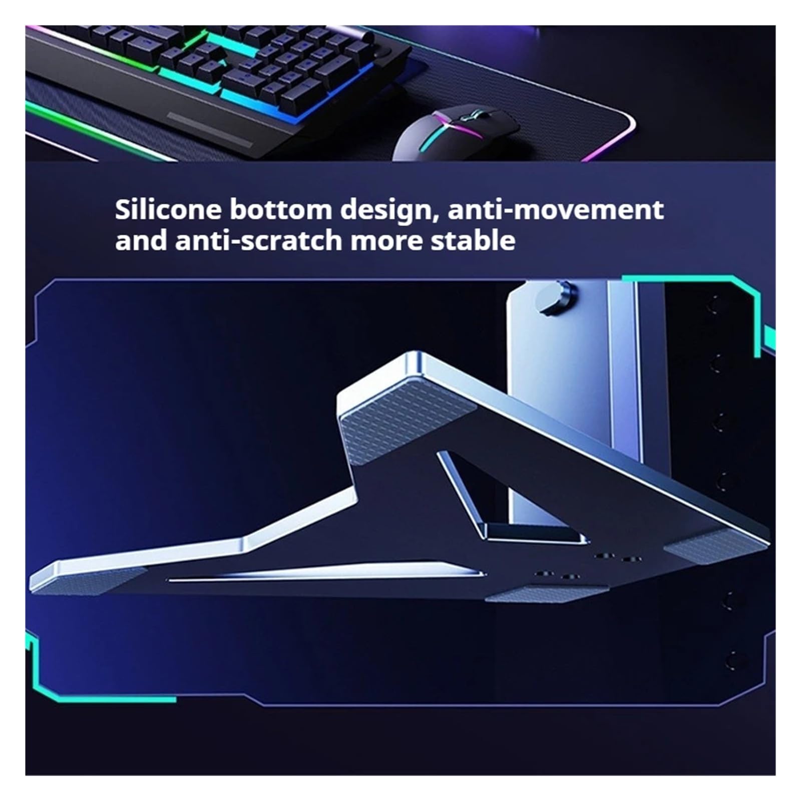 Supporto for laptop, rialzo regolabile in altezza for notebook da 12-18".