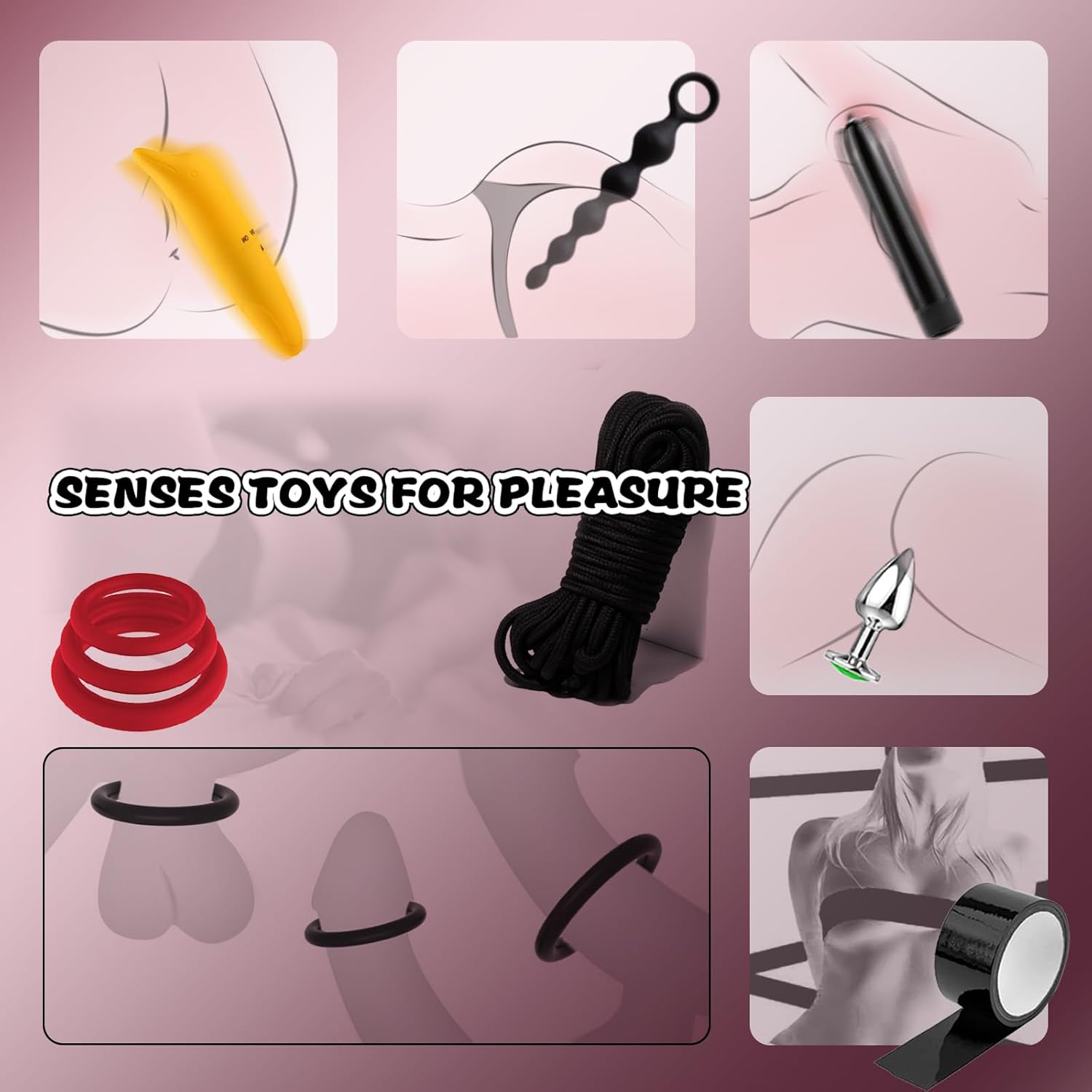 BDSM Starter Kit for Couples - 30PCS Sex Toys Bondage Set with Soft Cuffs,Blindfold,Paddle,Anal Plug & Dice - Beginner Friendly Bondage Gear for Kinky Play - Discreet Sex Games for Adults