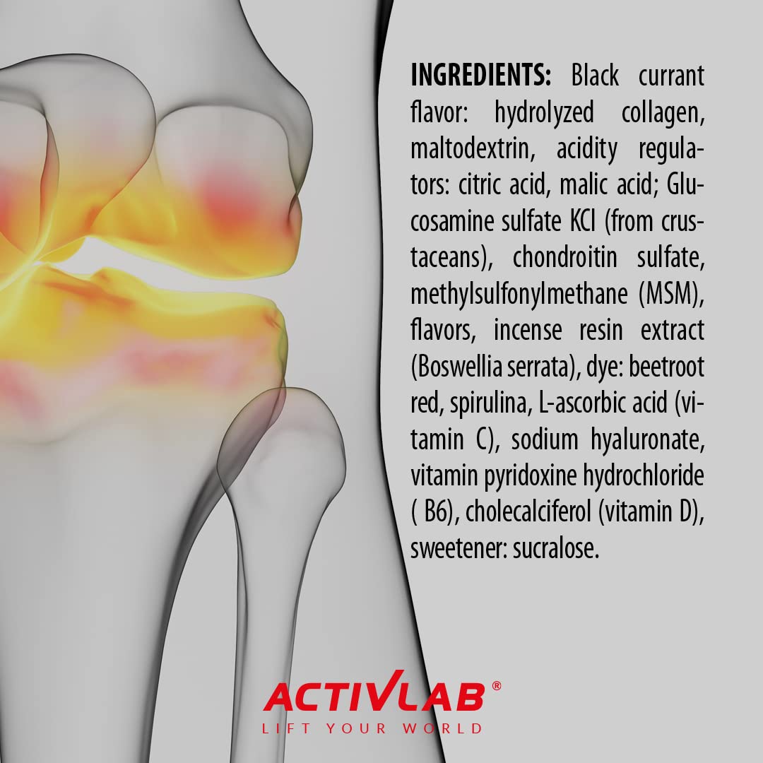 Activlab FLEX Xtra 400g | Czarna Porzeczka | Kolagen Typ I | Glukozamina | MSM | Witamina C B6 D | Hyaluronian | Dla Stawów