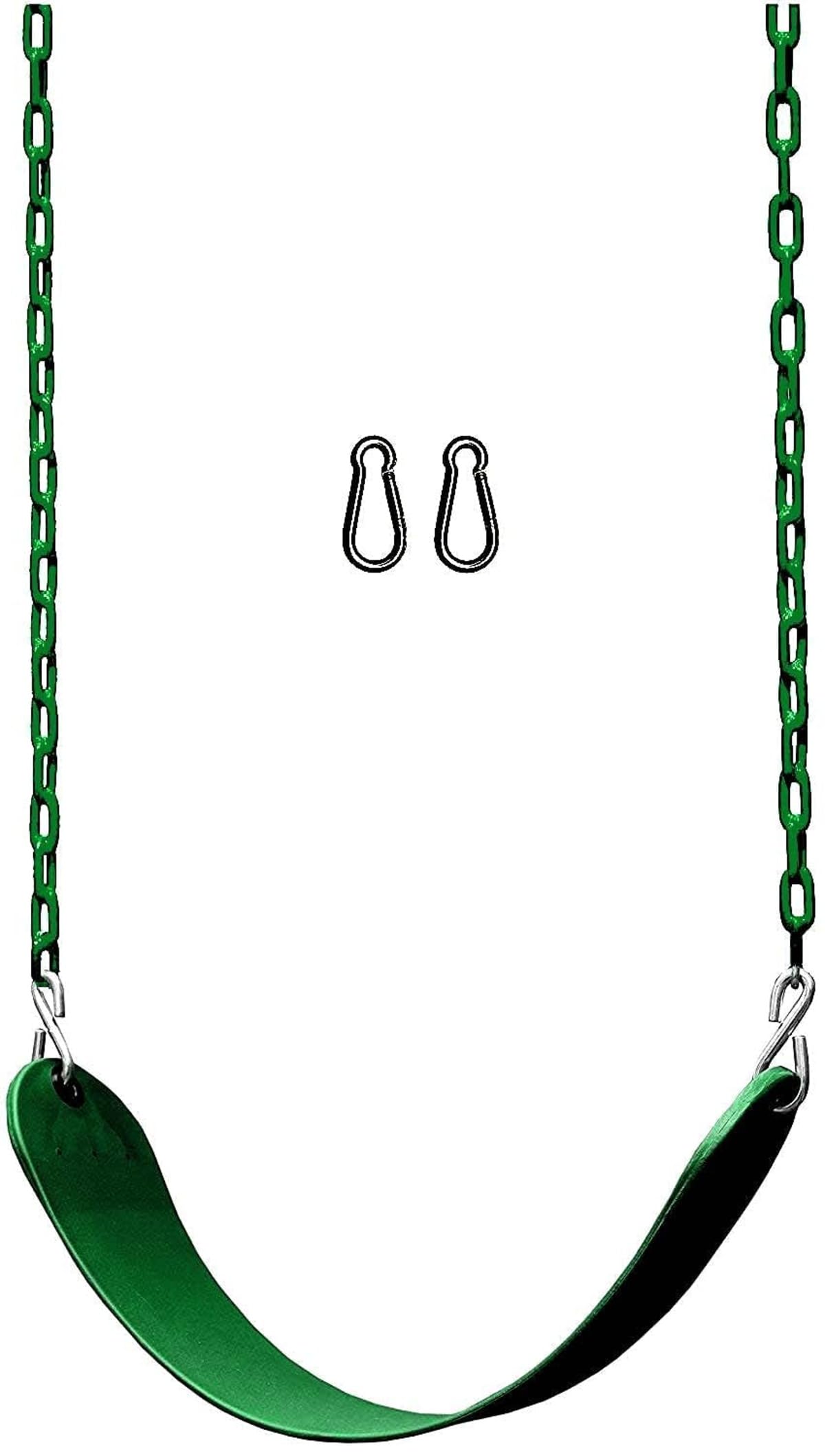 Toy Park Kids Flexible Swing Seat Heavy Duty 60" Chain Plastic Coated Playground Swing Set Accessories with Snap Hooks (Green) (B097YJBYR6) Amazon Price History, Amazon Price Tracker
