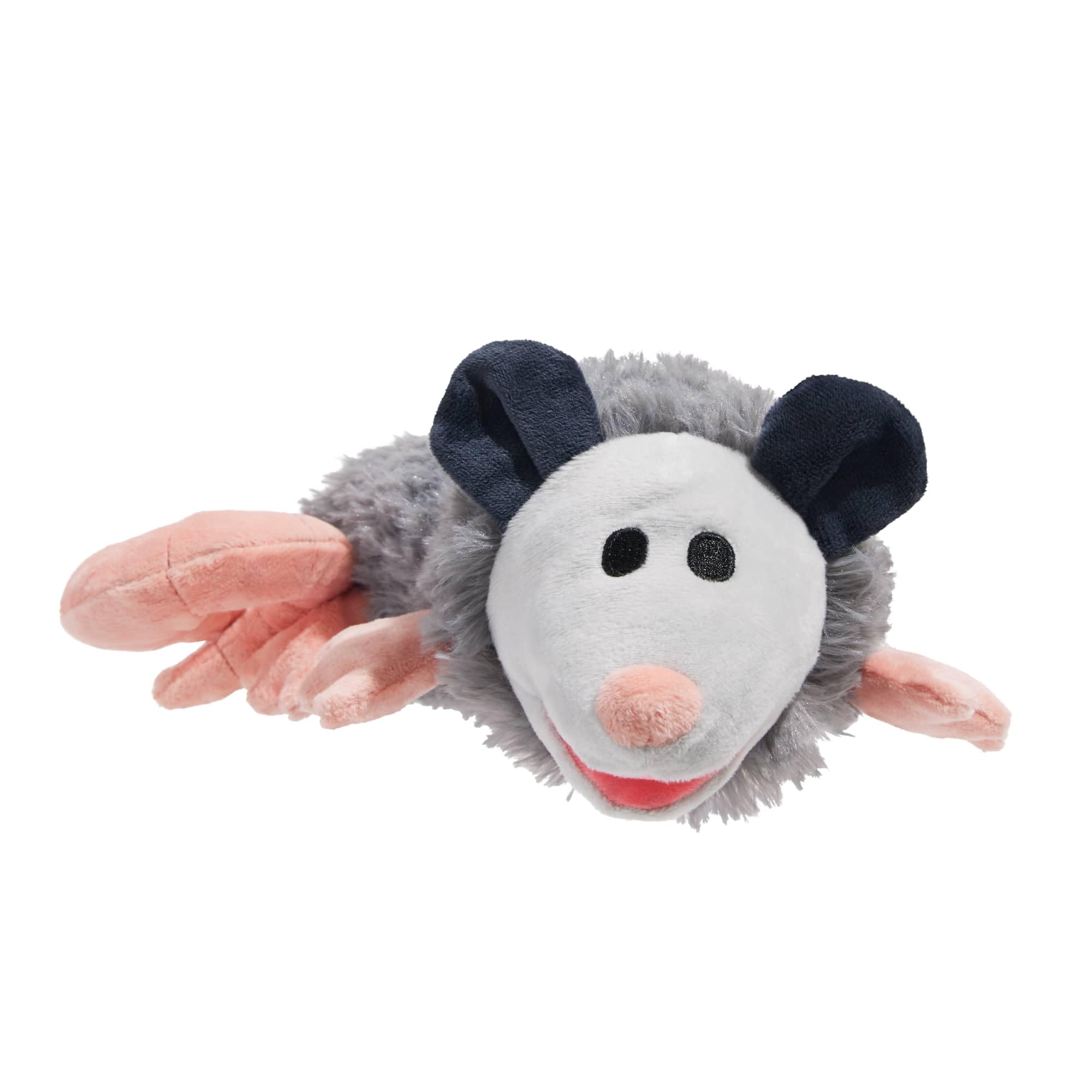 Barkbox Poppy Possum Dog Toy – Plush Squeaky Toy with Whip-N-Flip Tail & Fluffy Filling – Interactive Plush Fun for Dogs Who Love to Thrash & Play