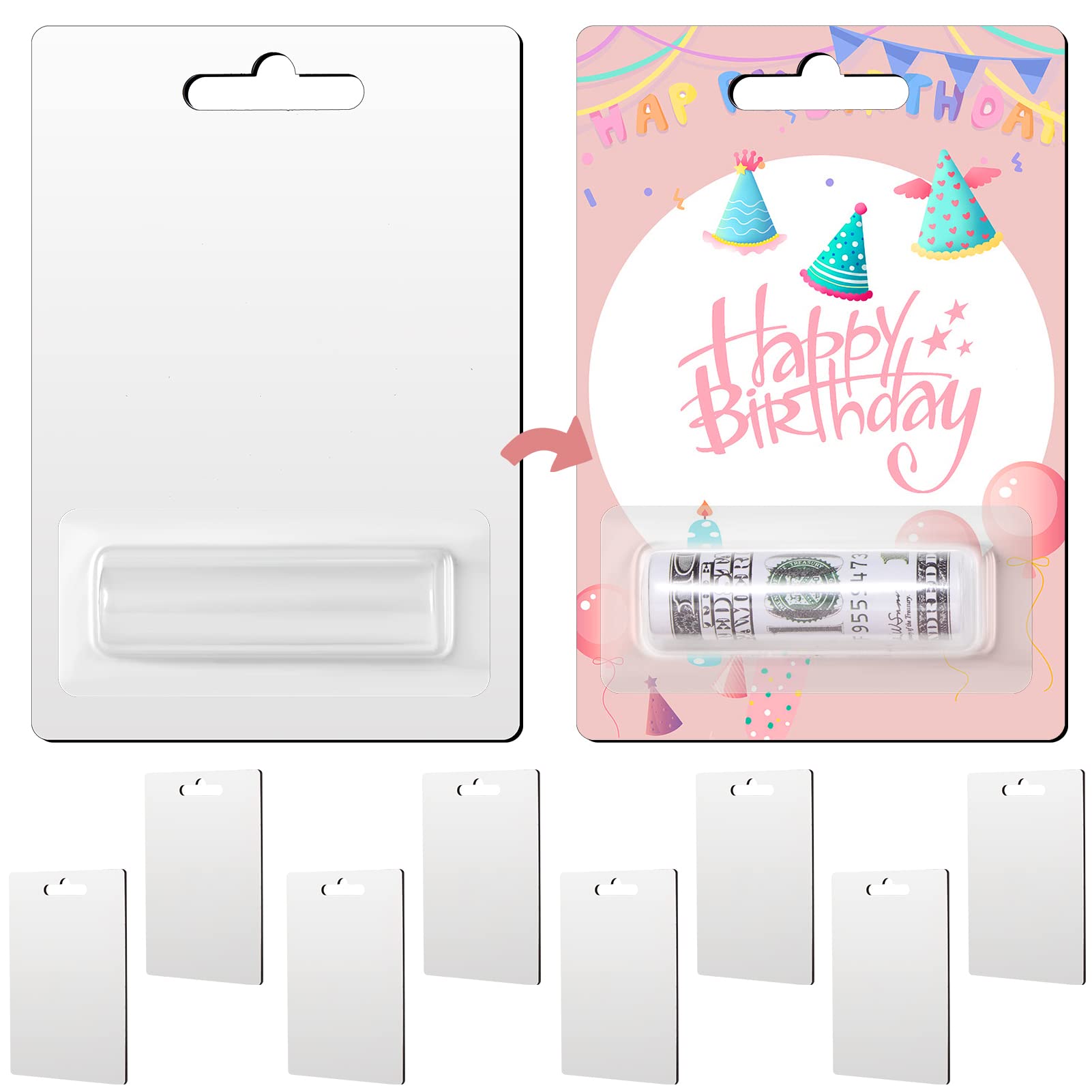 Sublimation Money Card Blanks With Lip Balm Pouches – MDF Card & Adhesive, 8-Pack, DIY Gift For Father’s Day & Birthdays - View #10