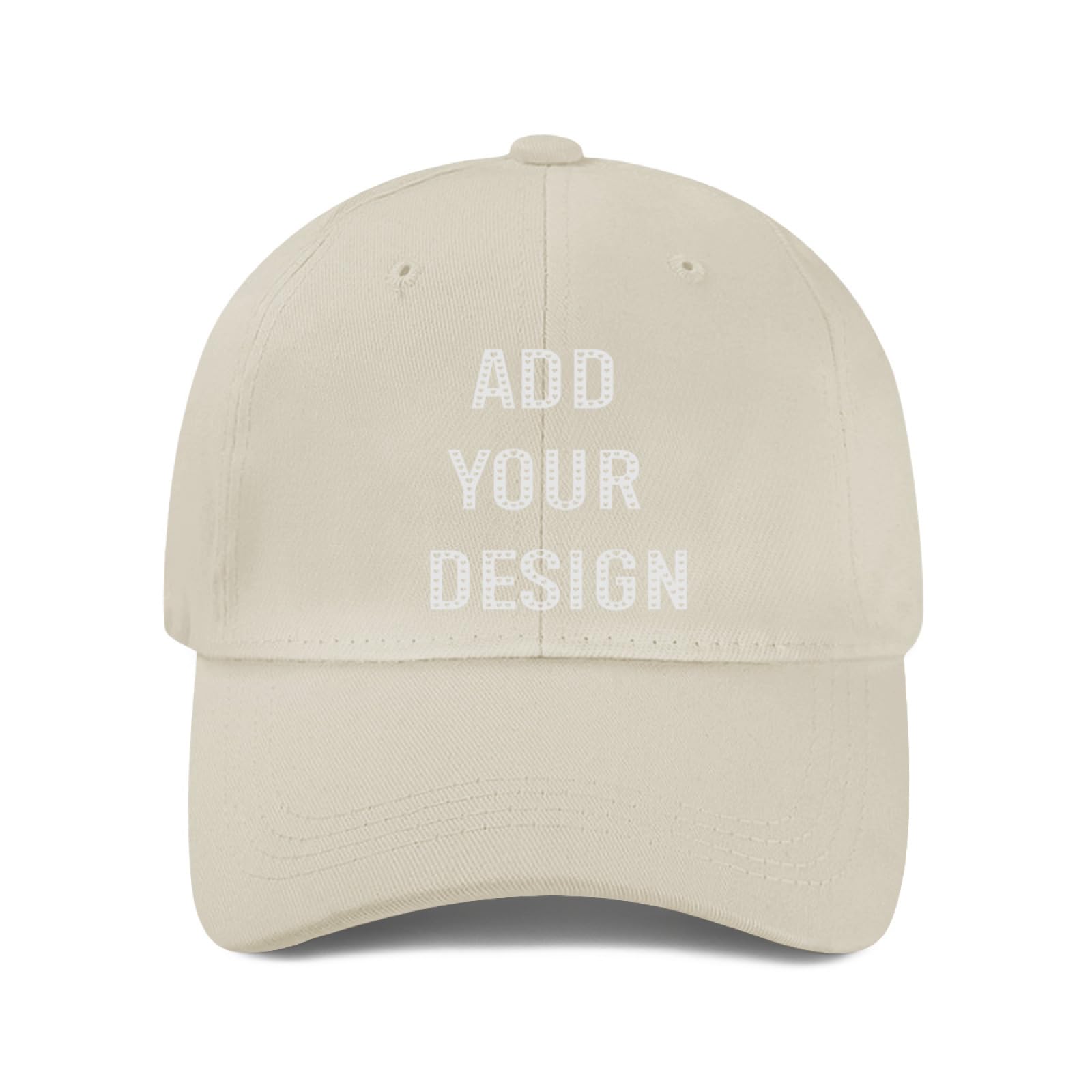 Classic Dad Hat Add Images/Text Soft and Stretchy Caps Beige
