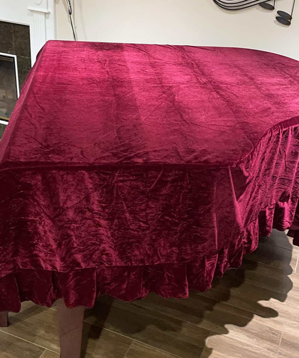 J&C Grand Piano Cover 220G Thicker Pleuche Cloth Golden Velvet 5ft 5.5ft 5’8ft 6ft 6.8ft 7.5ft 8 ft Dust-proof Anti-static Universal Covers Violet Purple (M: 190-200cm /6.2 -6.5ft)