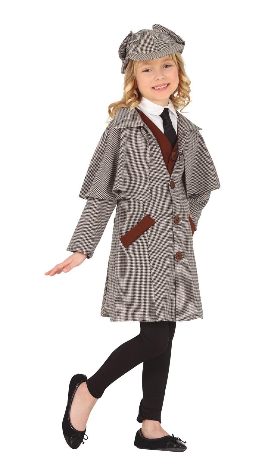 FIESTAS GUIRCA | Costume da Detective Bambini - Gilet, Giacca e Cappello - Costumi da Poliziotto e Detective per Halloween, Carnevale e Feste in Maschera - Unisex - Grigio