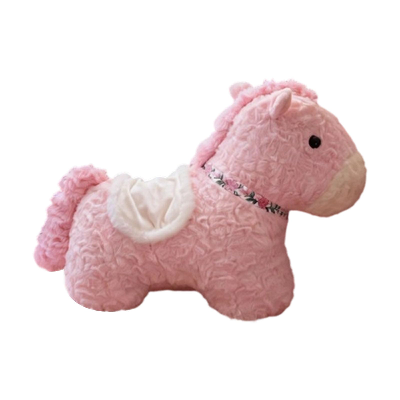 Kaeltsyn PP Cotton Filled Horse Furry Pillow with Traditional Art New Year Stuffed Cushion for Chinese Holiday Decorative Use Kids Bedroom Pillow