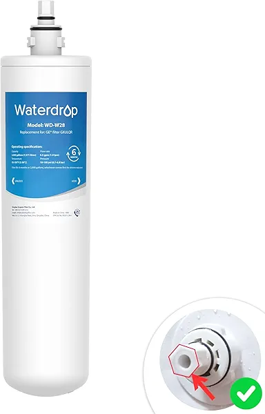 Waterdrop FQK1R, GXULQR Under Sink Replacement Filter, NSF/ANSI 42 372 Certified, Replacement for Hexagonal Head GE SmartWater GXULQR, GXULQK and GXK140TNN, 2K Gallons, 1 Filter