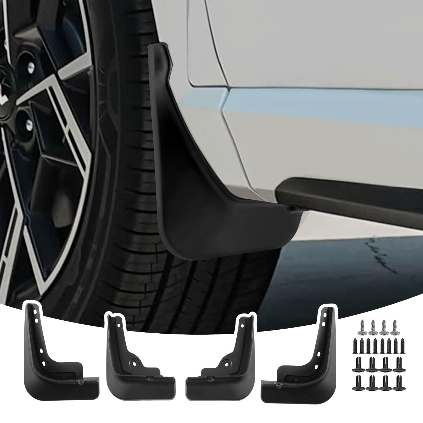 Guardabarros para Hyunda-i Tucson NX4 2024 2023 2022 2021, Faldillas Antibarro Delantero y Trasero con Tornillos de Montaje, Accesorios Protectores contra Salpicaduras [4 Piezas]