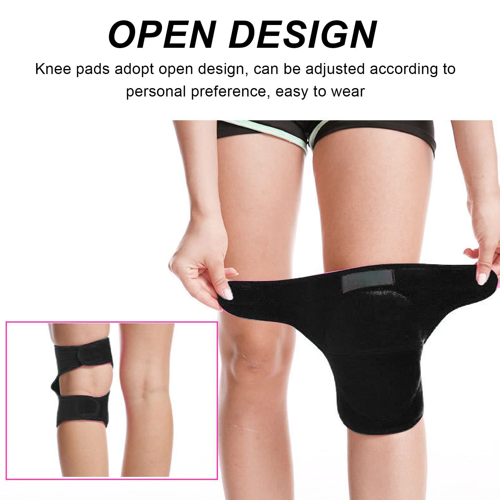 Gavigain Knee Pads, Protective Knee Pad Thick Soft Sponge Knee Pads Anti Fall Knee Brace for Mountaineering Cycling Basketball Black (M)