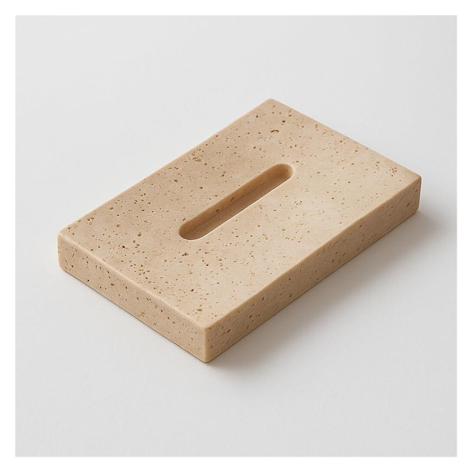 Holder for Shower Natural Marble Soap Dish With Drainage Grooves for Kitchen Countertops And Bathroom Storage Stand for Kitchen(Beige)