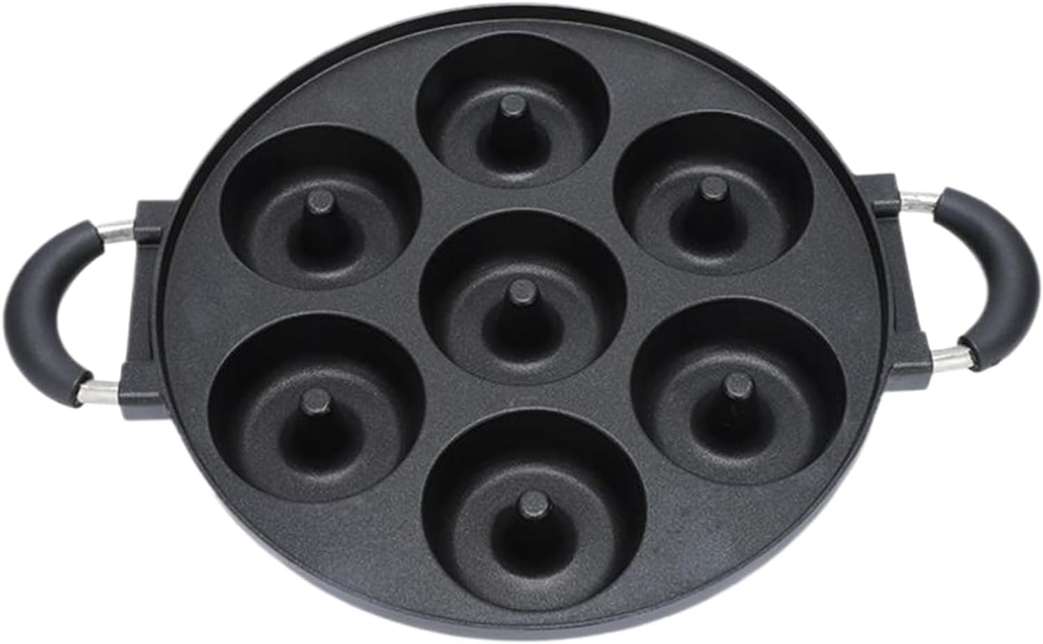 7-Hole Cake Cooking Pan, With Easy Release Design, 40x28cm, Cast Iron Non-Stick Omelette Pan Cookware Set, Donut Cookware, Nonstick Coating, For Making Takoyakis, Pancakes