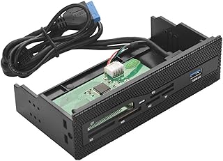 STW PC Front Panel Internal Card Reader,High Speed Front USB 3.0 Interface Support M2, SD, MS, XD, CF, TF Card,Media Multi-Function Dashboard for 5.25 Computer Case Front Bay