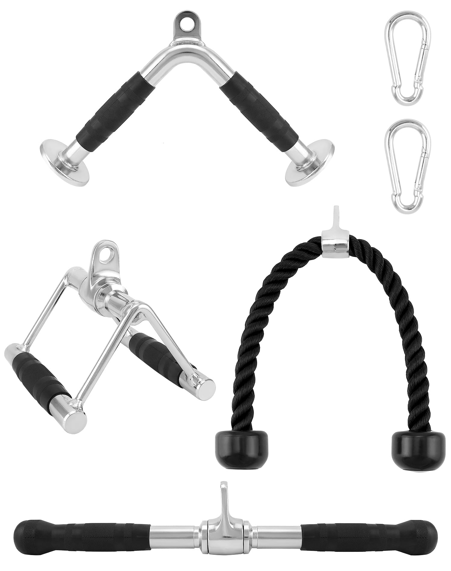 QWORK® Juego de agarres poleas Gym, Accesorios Gimnasio Versátil